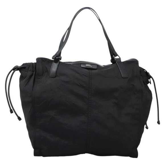 BURBERRY Nova Check Tote Bag Nylon Black Silver Auth ep7664 - Picture 2 of 16